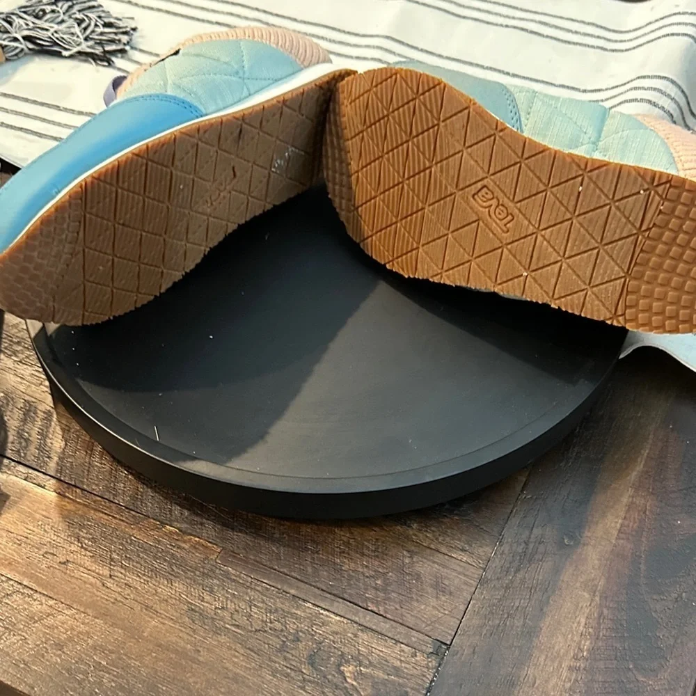 Teva Kids' Quilted Slip-On Shoes- Blue and Peach